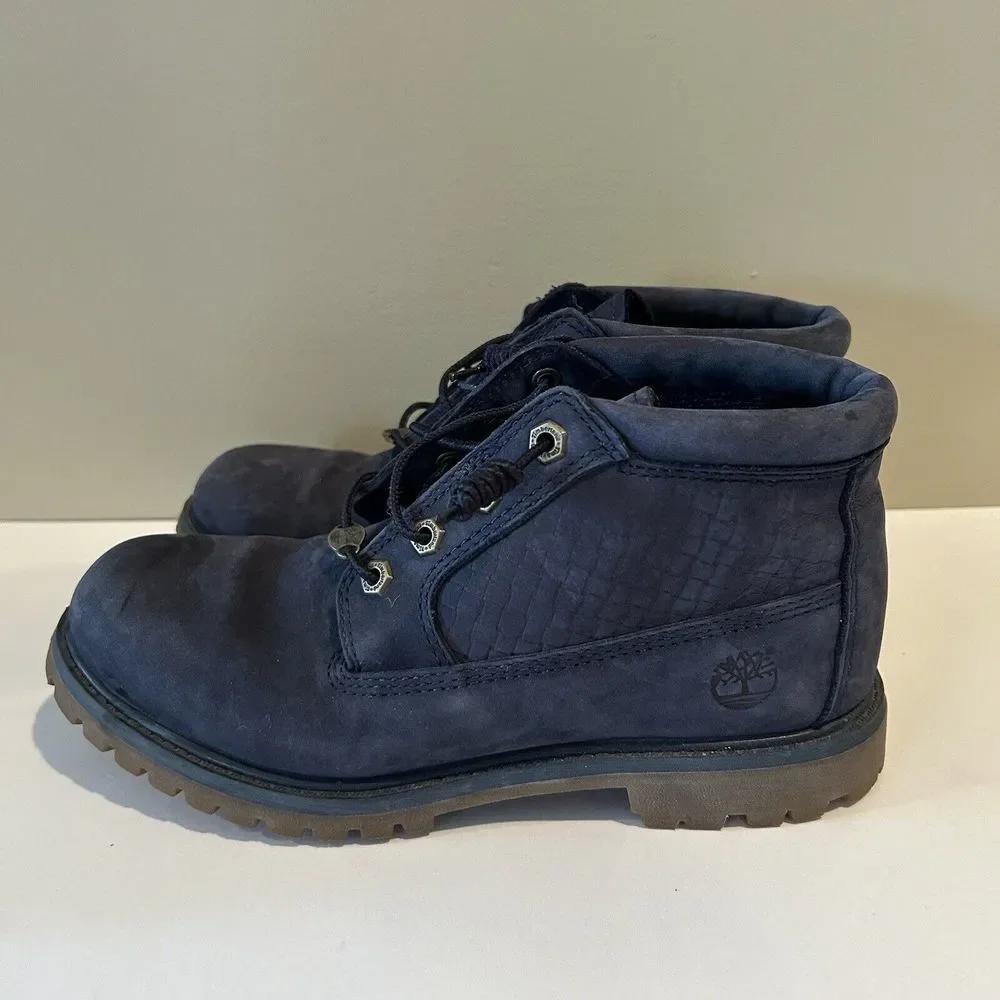 Timberland 8.5 Blue Leather Nellie Chukka‎ Waterproof Casual Outdoor Low Boots